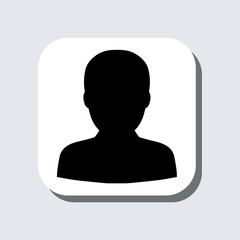 User icon vector. Profile sign symbol in trendy flat style. Profile vector icon illustration in square isolated on gray background