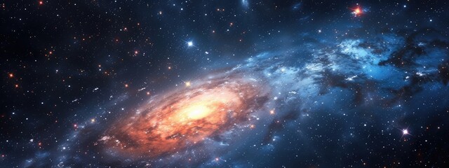 Fototapeta premium Galaxies and star constellations in deep space and cosmos, fragment of the Universe on abstract background 