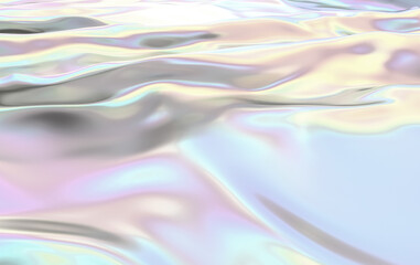 Abstract Holographic Waves - Vibrant Pastel Background