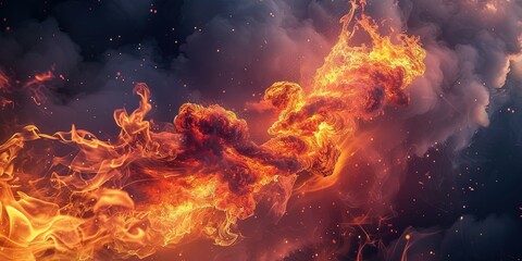 Fire elemental concept with photorealism - obrazy, fototapety, plakaty