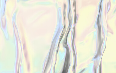 Fototapeta premium Abstract Holographic Waves - Vibrant Pastel Background