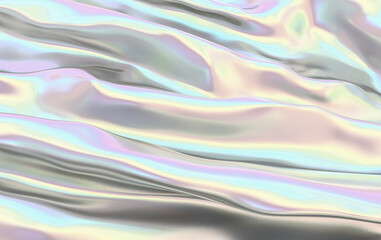 Abstract Holographic Waves - Vibrant Pastel Background