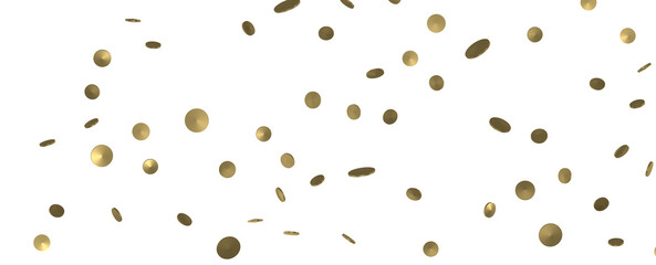 Gilded Celebration: Magnificent 3D Illustration of a Grand Gold Confetti Event