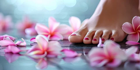 Foto op Canvas Pedicure concept with feet being pampered during a spa day © Brian