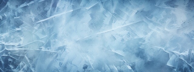 Obraz premium Ice texture, cracked and scratched frosted surface, abstract winter season background. Blue background 