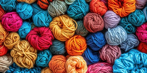 Fototapeta na wymiar Colorful balls of yarn for crochet and knitting