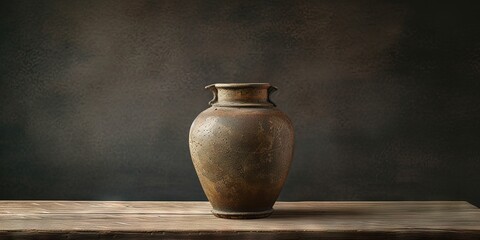 An urn containing the ashes of a cremated body