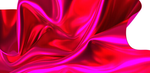 purple ribbon silk cloth fly cloth floating fabric background, 3d rendering