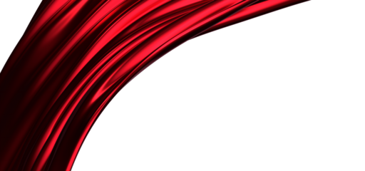 Smooth and shiny red cloth 3D