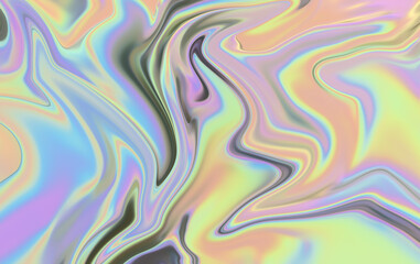 Obraz premium Liquid Marble Texture - Fluid Pastel Rainbow Swirls Background