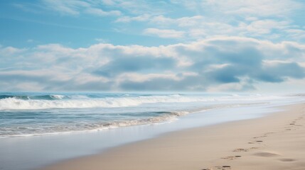 Tropical beach with palm trees during a sunny day A calm and sunny place to rest and dream beach ocean clear clean sand coast beach and tree leaf background