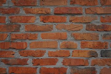 Old red bricks wall texture
