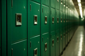 Generative ai picture of school hallway with modern furniture and daylight