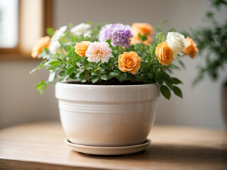 Fototapeta premium Botanical Beauty: Flowers in Pot - Stock Photo