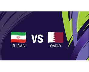 Jordanie And Korea Republic Match Semi Final Flags Ribbon Asian Nations 2023 Emblems Teams Countries Asian Football Symbol Logo Design Vector Illustration