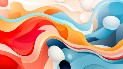 Abstract risographic pattern with overlapping circles, displaying a mesmerizing interplay of vibrant colors and captivating shapes. Generative AI
