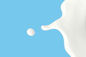 Milk Splash on Blue Background - High-Resolution Image