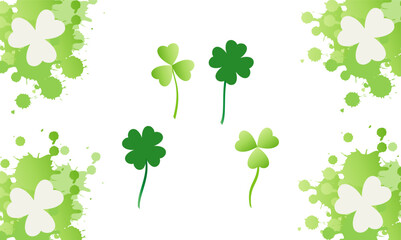 background vector clover pattern samles with splashes
