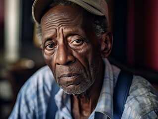 Portrait of an elderly African American man possibly for a character study or storytelling