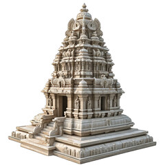 A Temple With Intricate Architecture.. Isolated on a Transparent Background. Cutout PNG.