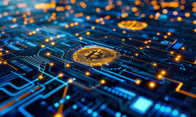 close up of a circuit board, data availability layers are emerging as a crucial part of modular blockchain architecture, bitcoin
