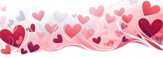 Multiple hearts in various sizes and colors arranged together on a plain white background.