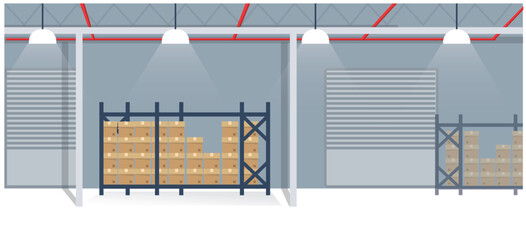 Distribution Warehouse Operations vector Illustration	