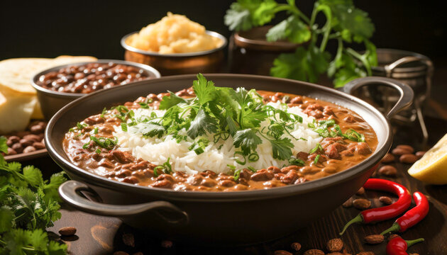 Dal makhani or makhni is a popular dish from India. Made with ingredients like whole black lentil, butter and cream