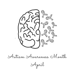 line art of Autism Awareness Month good for Autism Awareness Month celebrate. line art. illustration.