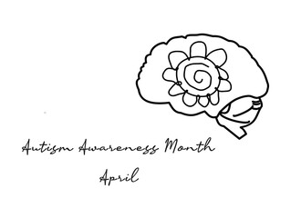 line art of Autism Awareness Month good for Autism Awareness Month celebrate. line art. illustration.