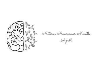 line art of Autism Awareness Month good for Autism Awareness Month celebrate. line art. illustration.