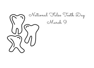 line art of National False Teeth Day good for National False Teeth Day celebrate. line art. illustration.