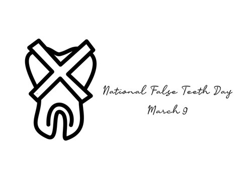 line art of National False Teeth Day good for National False Teeth Day celebrate. line art. illustration.