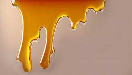 Pouring golden honey texture. Healthy and natural delicious sweets. Flow dripping yellow melted liquid. Food background.