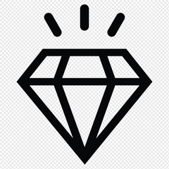 Diamond gemstone with sparkle line art vector icon for jewelry apps and websites