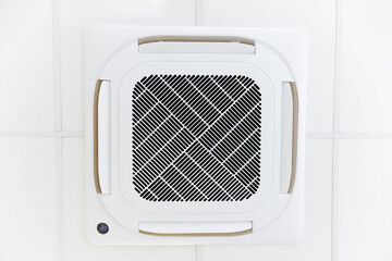 Fototapeta premium Low angle of a cassette-type air conditioning unit