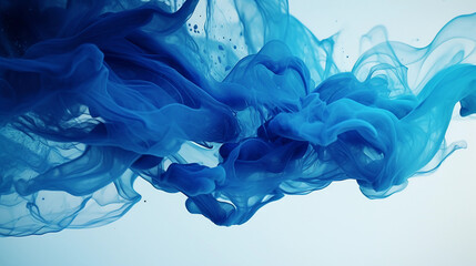 Spectacular image of dark blue and white liquid ink churning together, with a realistic texture and...