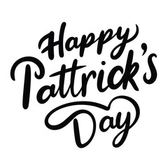 St Patrick's Day text banner inscription. Handwriting holiday Happy Saint Patrick's Day. Hand drawn vector art