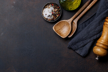 Culinary essentials: Diverse cooking utensils and spices