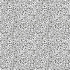 Monochrome seamless pattern. Many small black grey dots on transparent background. Abstract background with different circles. Decorative design element. Minimalist print for your design projects.