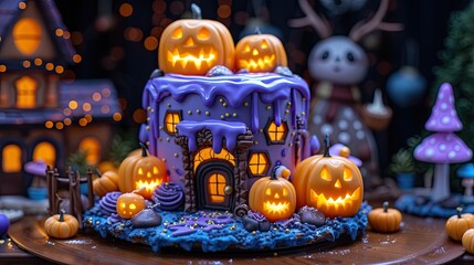 Pop art Halloween cake
