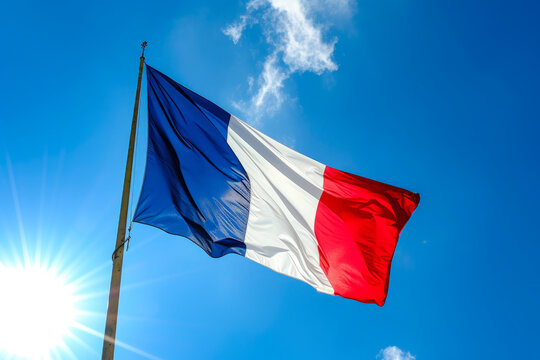 Majestic French National Flag Soaring High