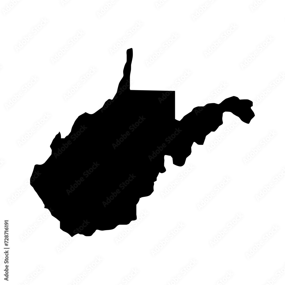 Wall mural West virginia map