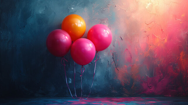 Beautiful happy birthday Background With balons with copy spaceballons