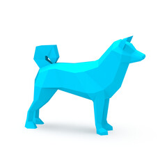 Abstract Origami Dog Low-poly 3D model for mockup