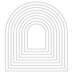 Geometric element of arch shape, minimal doorway for entrance