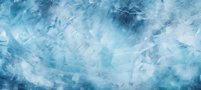 Abstract Ice Texture Background in Blue Tones