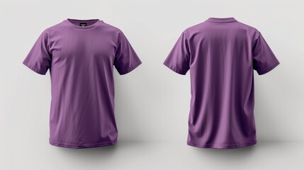 Blank Purple T-Shirt Template For Mockup With White Background. Ai Generated