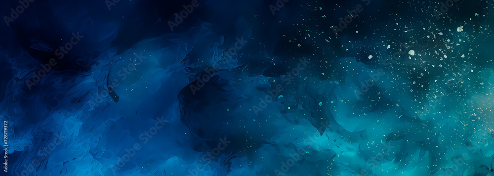 Wall mural Banner, blue abstract background, gradient and noise