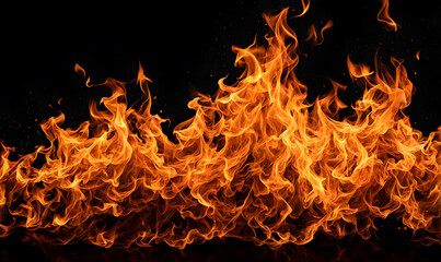 Fototapeta na wymiar Warm bonfire burning in the night